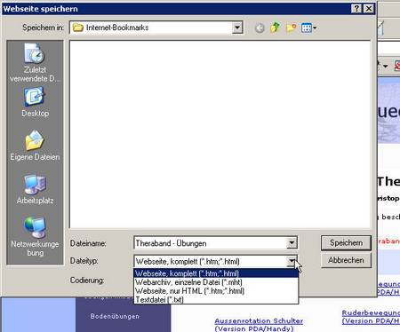 Webseite speichern