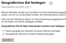 Geografisches Ziel in den WMT festlegen