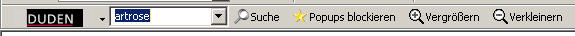 Toolbar von Duden für den IE