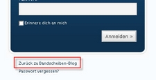 Link auf der Login-Seite