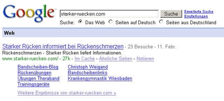 Sitelinks sind da