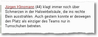 Klinsmann Rückenschmerzen