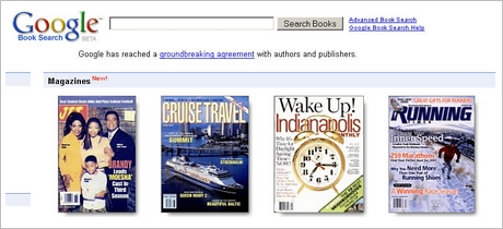 Google Buchsuche mit Magazinen
