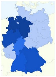 Deutschlandkarte mit Gripeindikatoren
